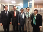 PHOTO left to right: Alexandre Meira da Rosa, IDB Vice President for Countries ; Thomas Bermudez, IDB General Manager of Panama Office; Luis Alberto Moreno, General President of Inter American Development Bank (IDB); Luis Artieda, UCLA Blum Center Summer Scholar; Gina Montiel, IDB Manager for Central America, Mexico, Panama and the Dominican Republic Country Departments.