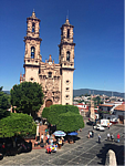 "View of the cathedral in Taxco, Mexico´s silver capital, which sits high up in the mountains "